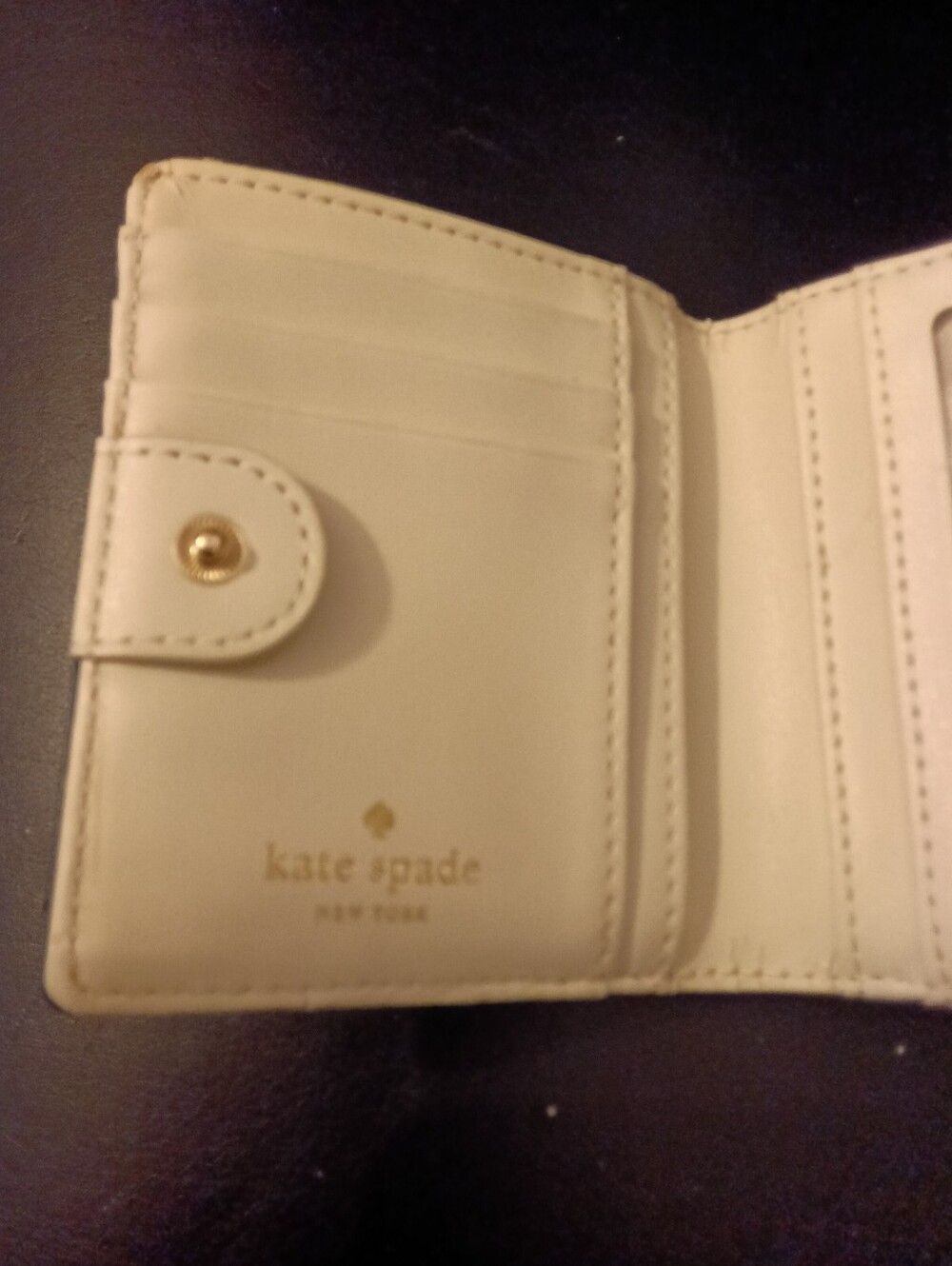 kate spade NY Stacy navy glitter bug zip bi-fold card wallet NWOT - Picture 6 of 9